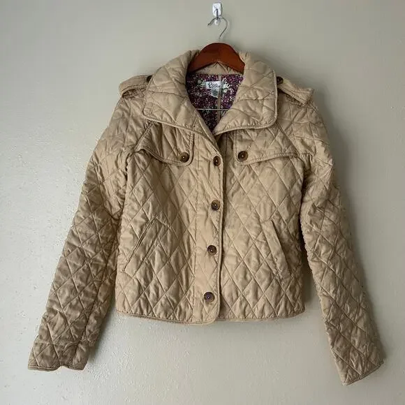 🥶 Lilly Pulitzer Beige Quilted Jacket Size XS - Picture 3 of 12